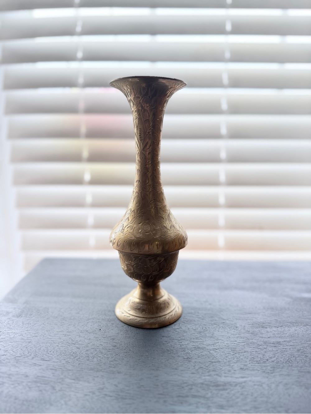 Vintage Handmade Brass Vase from India